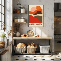 North Dakota Landscape Art Poster