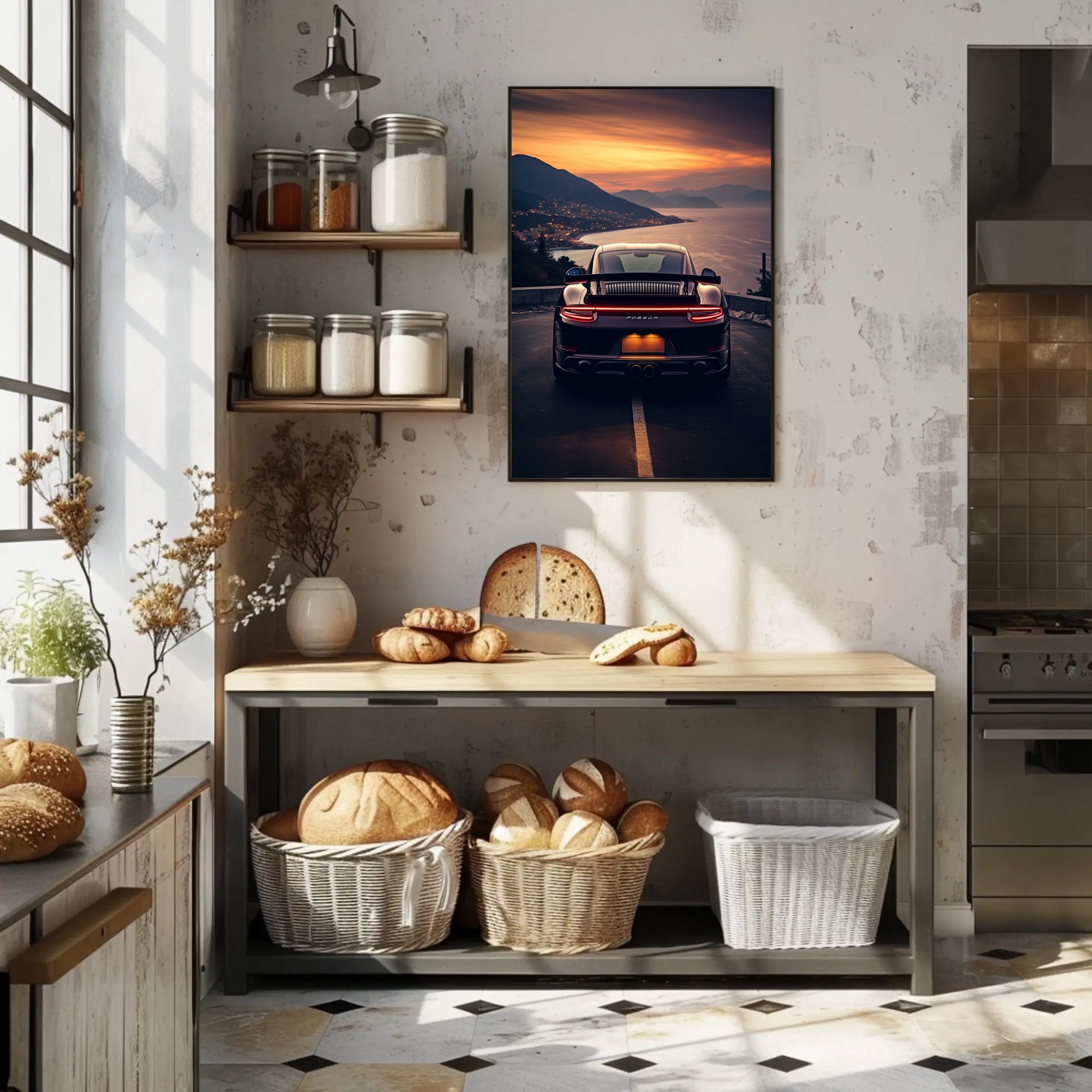Coastal Drive at Sunset Poster PosterGoat
