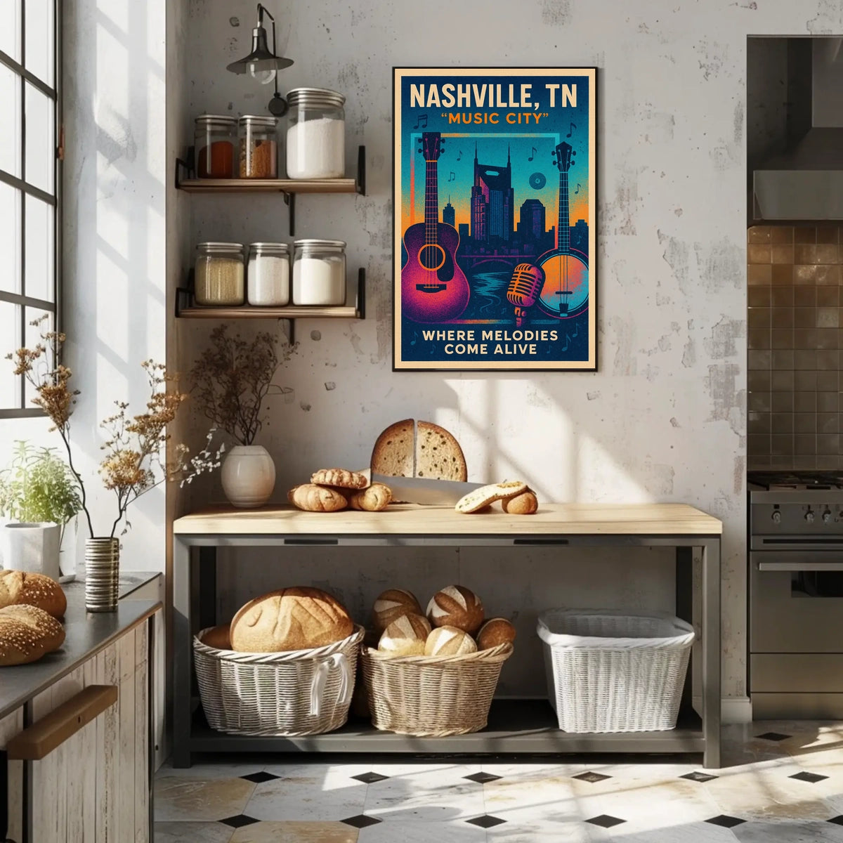 Nashville, TN Music City Poster