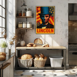 Lincoln Pop Art Poster Celebrating Historical and Presidential Icons