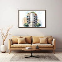 Urban Architectural Watercolor Poster