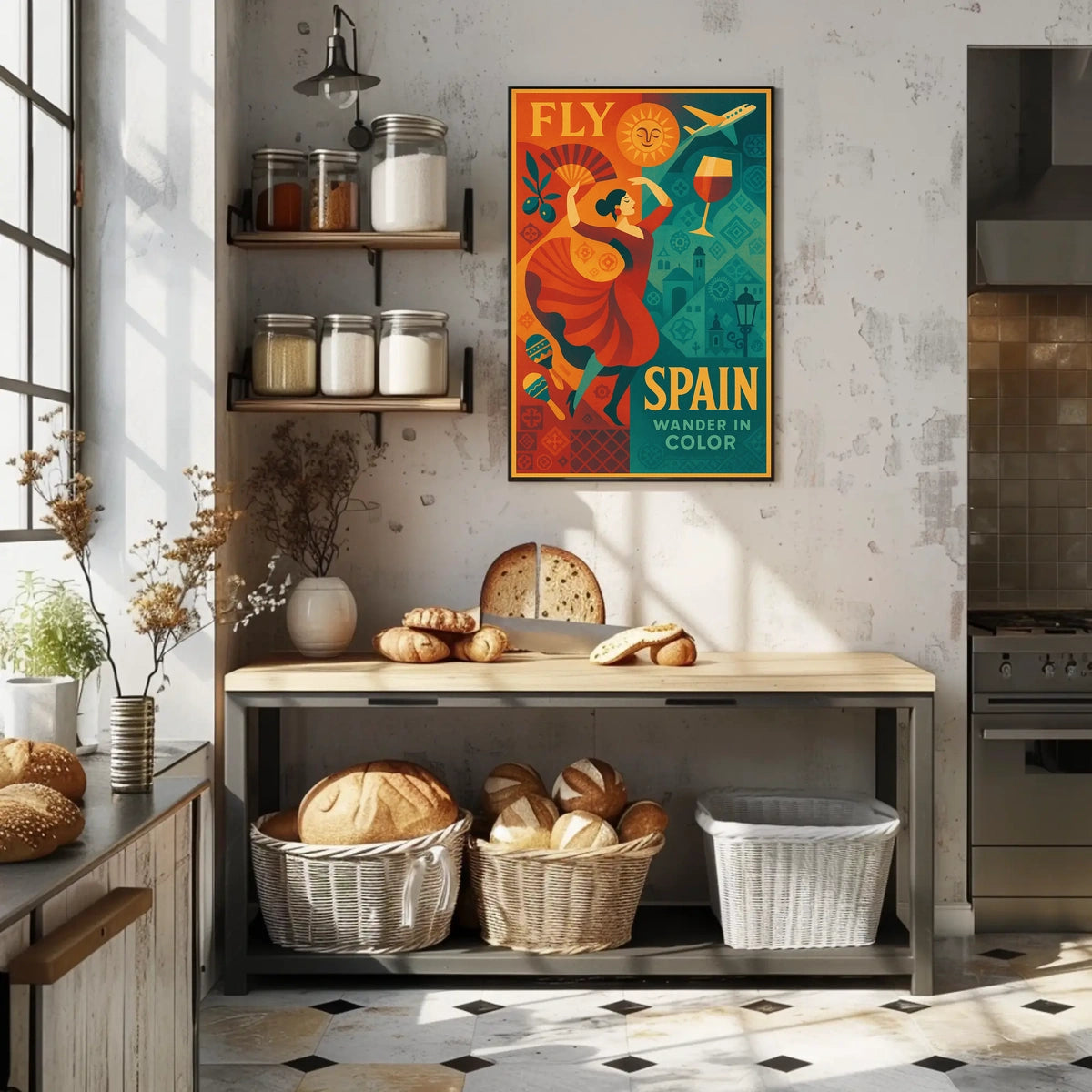 Fly to Spain Wander in Color Poster