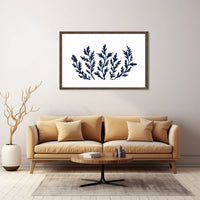 Abstract Botanical Minimalist Poster: Blue Foliage Design