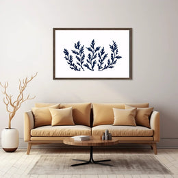 Abstract Botanical Minimalist Poster: Blue Foliage Design