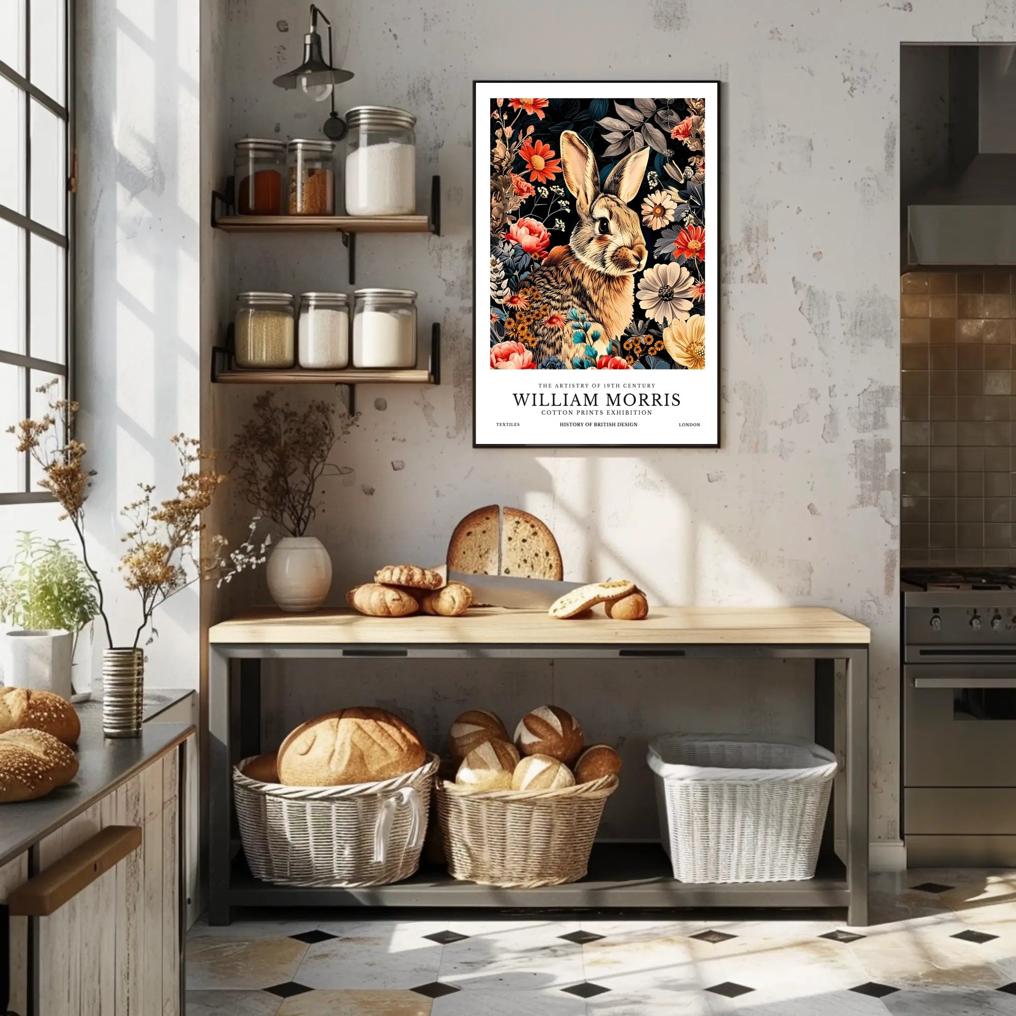 William Morris Rabbit Floral Heritage Poster