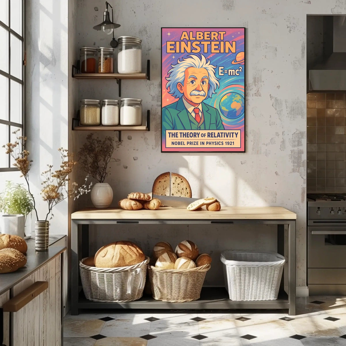 Einstein Relativity Theory Vintage Scenic Scientific Genius Iconic Wanderlust Heritage Poster