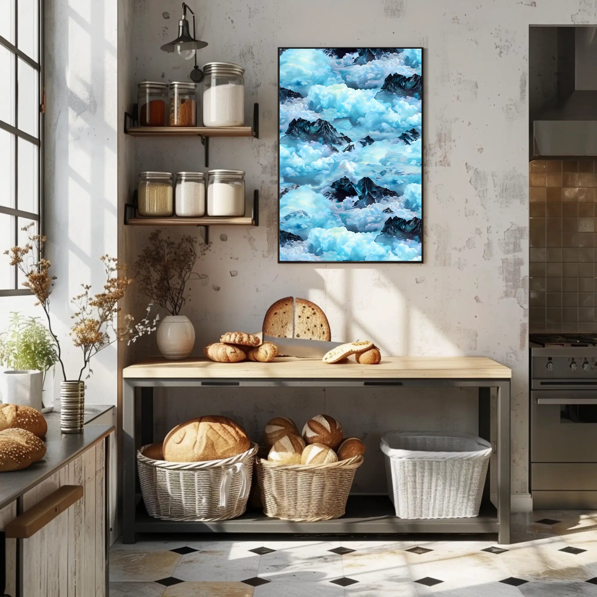 Majestic Mountain Clouds Wall Art Print
