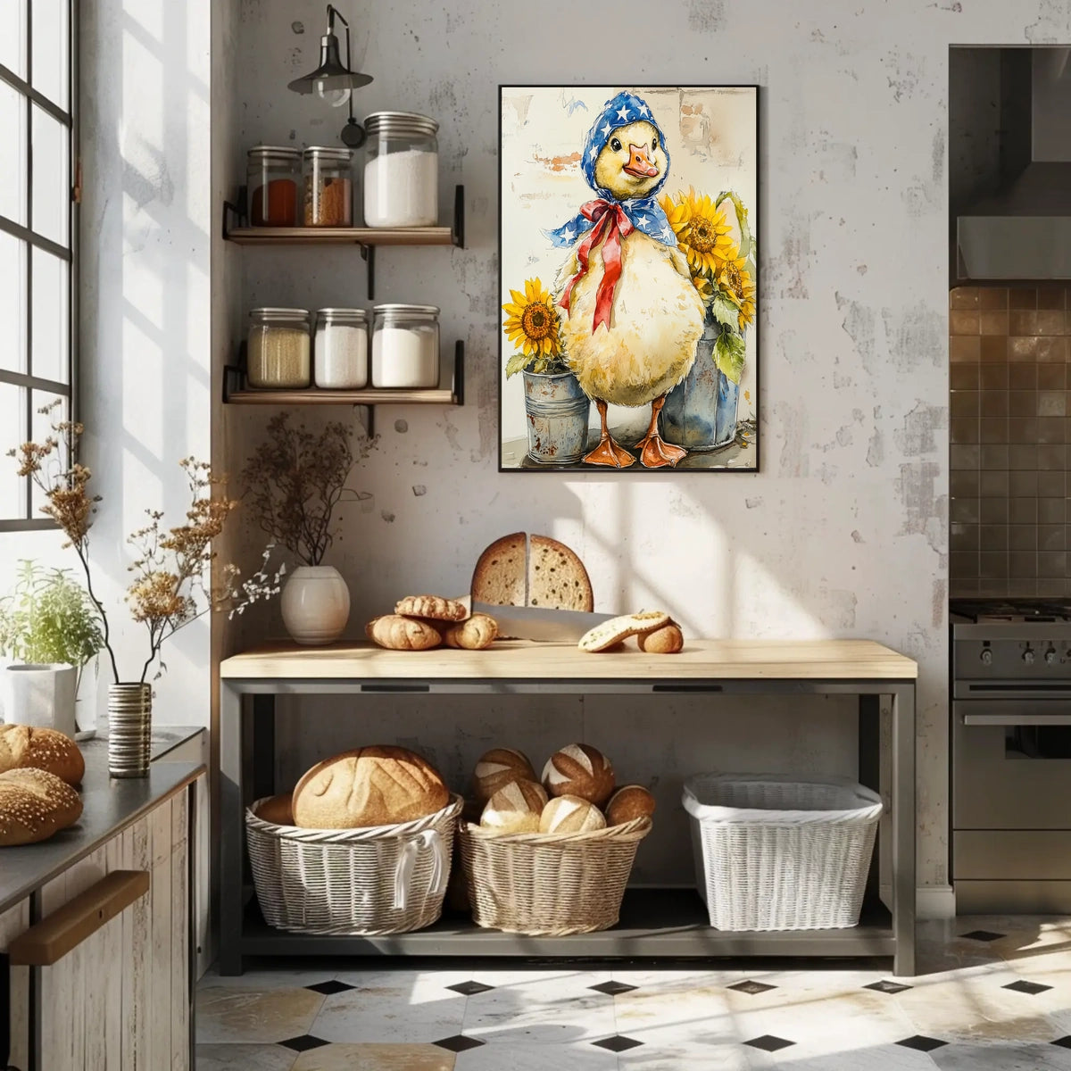 Chubby Goose In Star Spangled Bonnet Artwork Poster