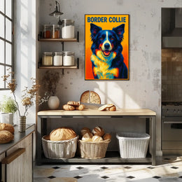 Vibrant Border Collie Portrait Poster