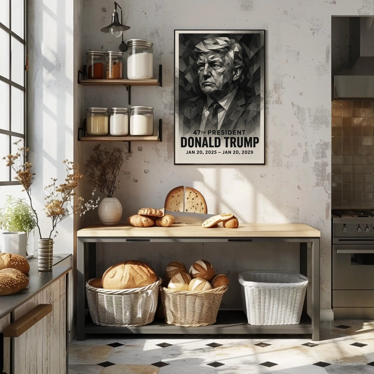 Stylized Geometric American Political Leadership Poster