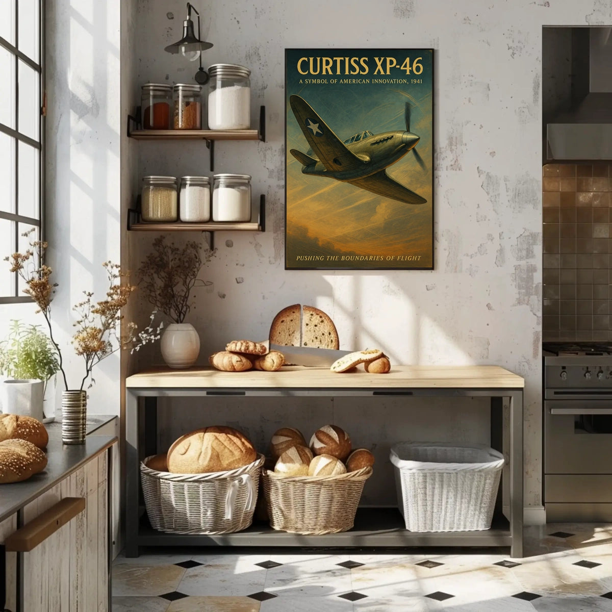Curtiss XP-46 Vintage WWII Aviation Poster