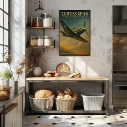 Curtiss XP-46 Vintage WWII Aviation Poster