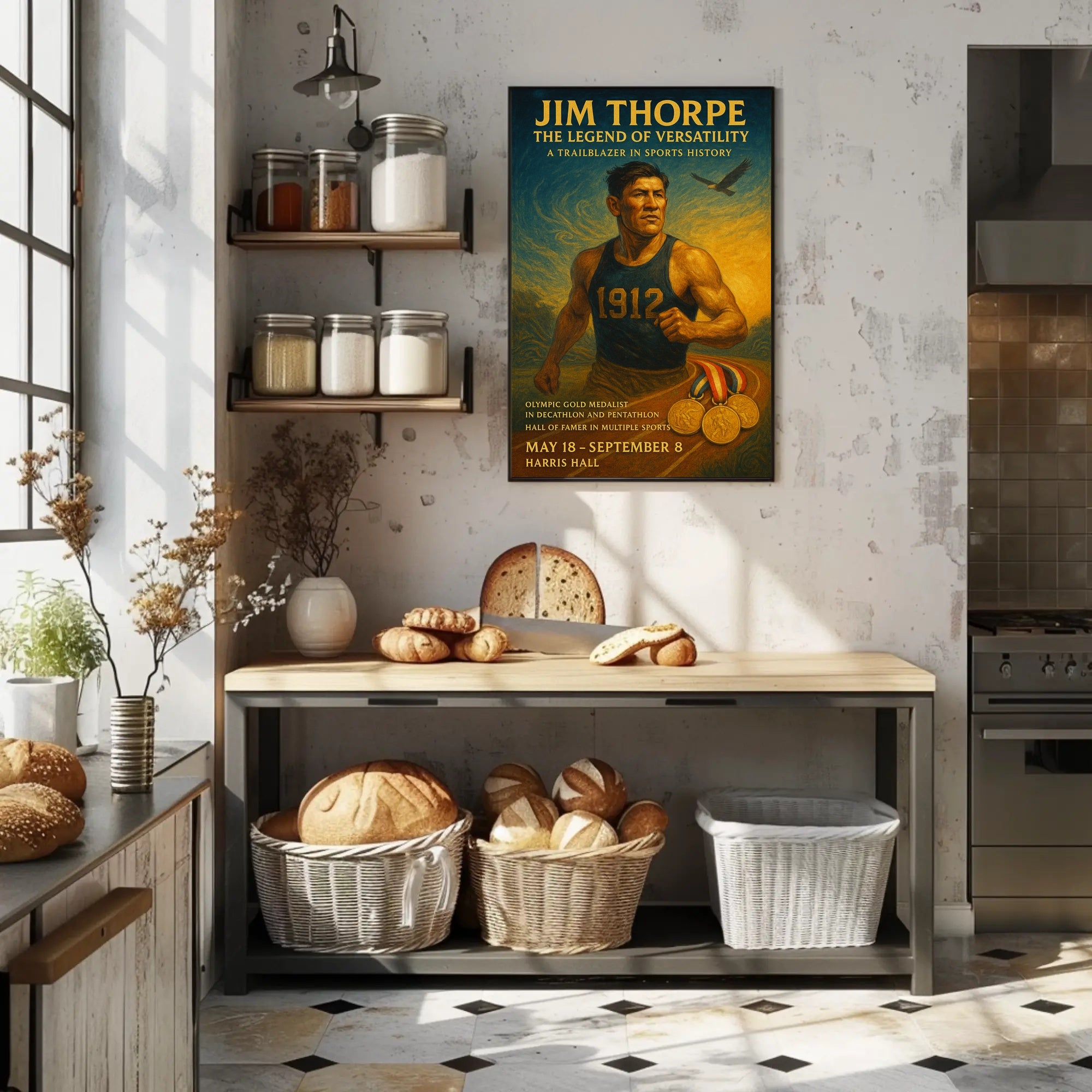 Jim Thorpe Athletic Excellence Vintage Sports Poster