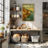 Amalfi Coast Italy Poster Art Museum Quality Wall Decor