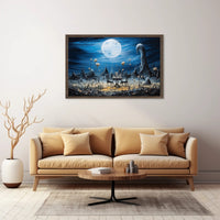 Surreal Dreamscape with Moonlit Tea Set Fantasy Poster