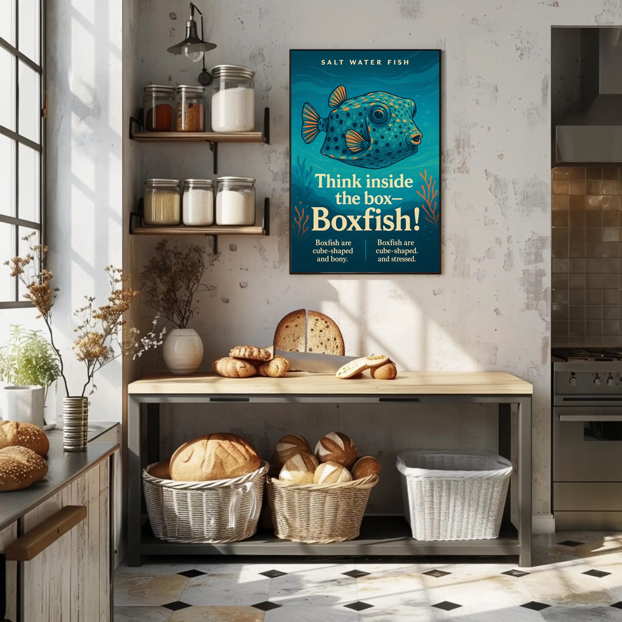 Think Inside the BoxBoxfish Poster PosterGoat