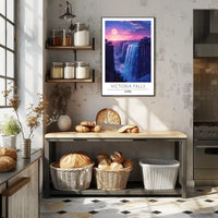 Victoria Falls Sunset Travel Poster