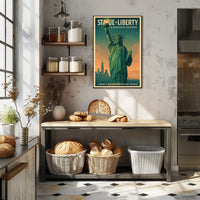Statue Of Liberty NYC Travel Poster Vintage Wall Art