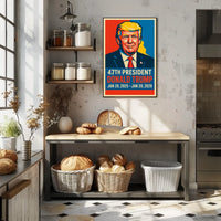 Trump Visionary Leadership Pop Art Portrait Bold Patriotic Wall Decor Collectible Statement Modern Vivid Display Poster