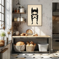Mysterious Girl Stylized Illustration Braided Hair Poster