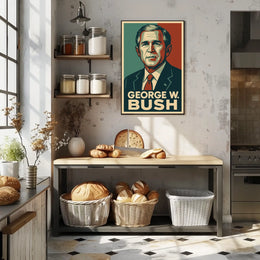 George W Bush Portrait Patriot Photography Realism Poster