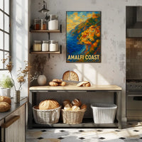 Amalfi Coast Poster Wall Art Coastal Decor Mediterranean