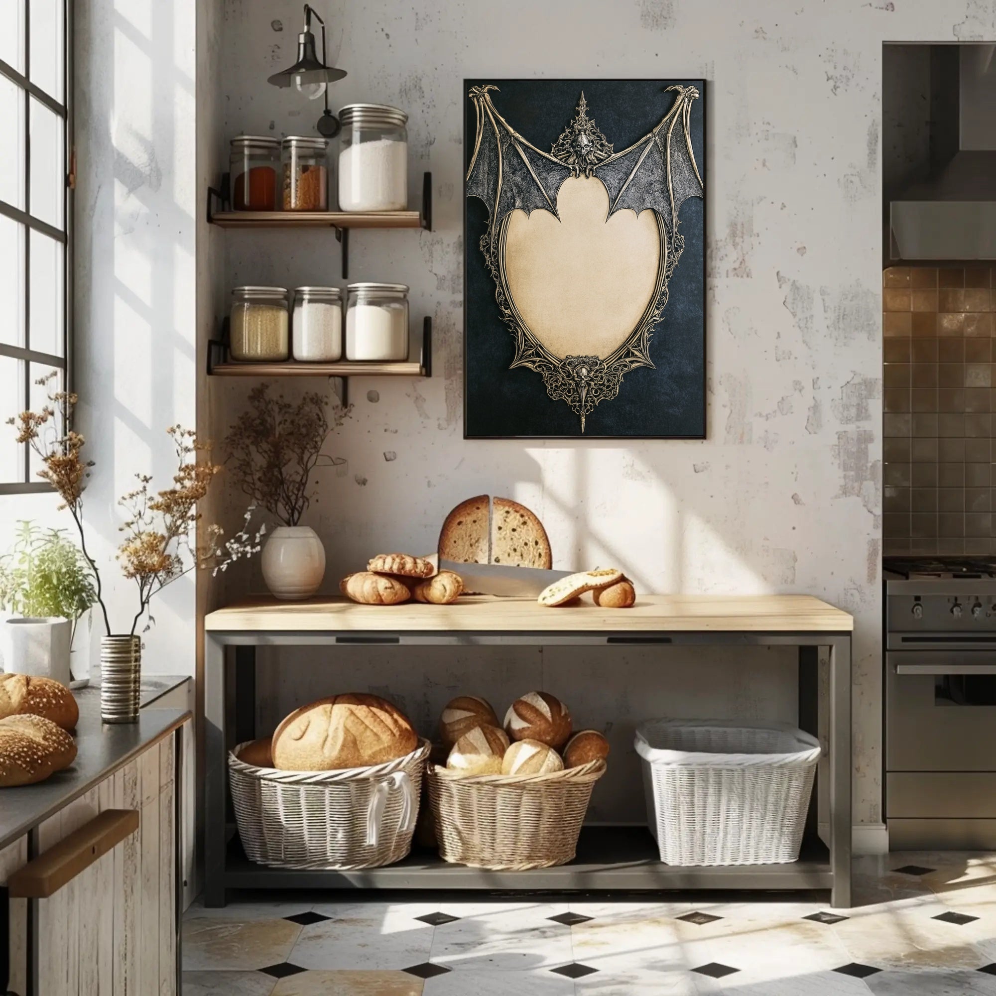 Gothic Bat Frame Poster