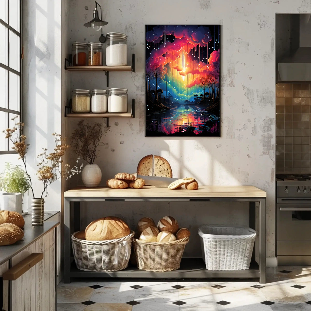 Dreamscape Multicolored Landscape Artistic Poster
