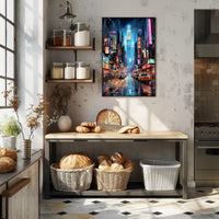 Neon Cityscape Poster