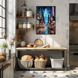 Neon Cityscape Poster
