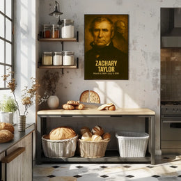 Zachary Taylor Presidential Poster Vintage Analog Film Aesthetic Historical Portrait Wall Art Print