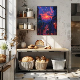 Enchanted Evening in the City Art Poster Print for Home Decor PosterGoat
