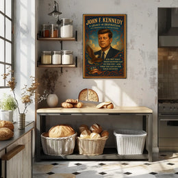 John F. Kennedy Vintage Patriotic Poster Art Print