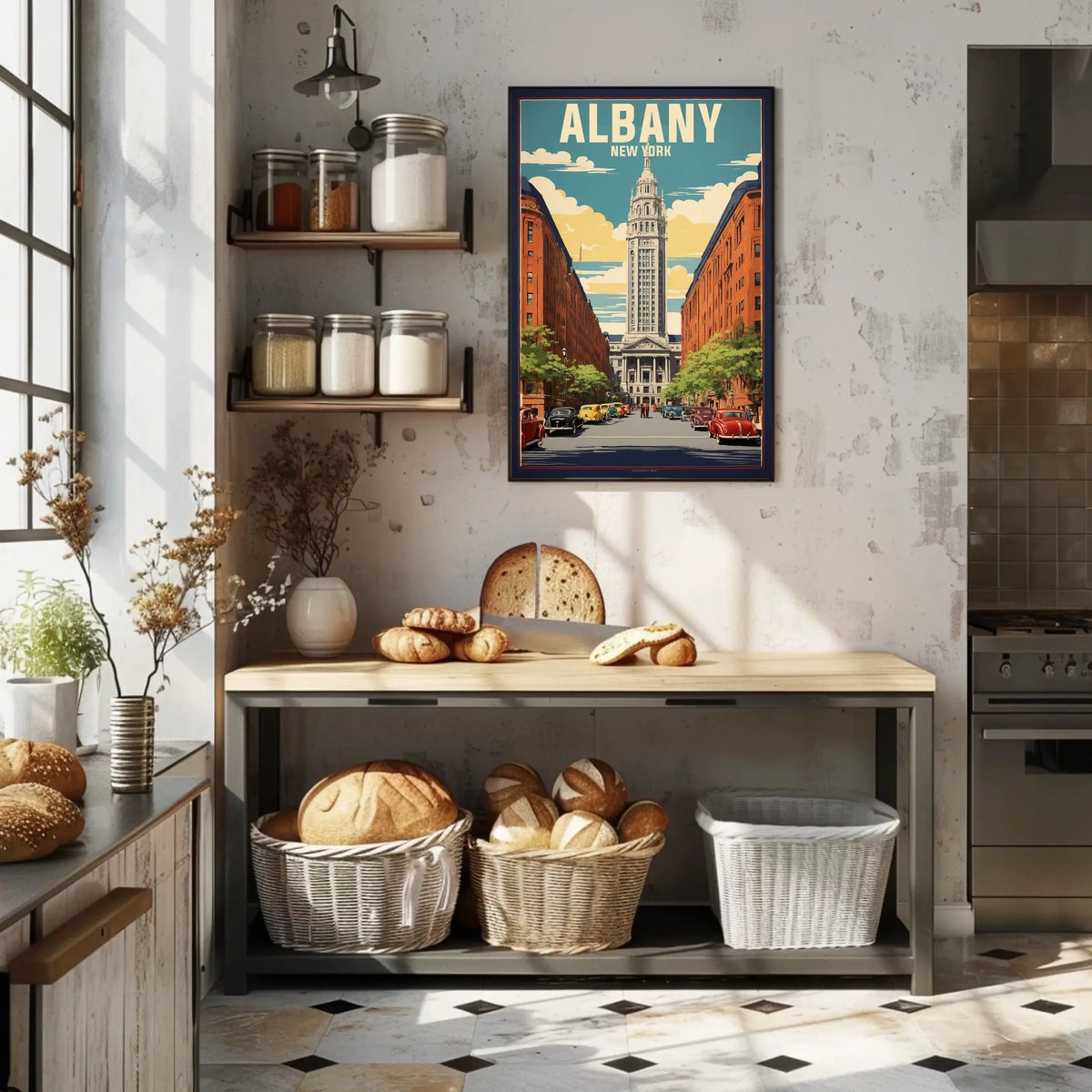 Albany Poster Vintage Cityscape Urban Historic Wall Art