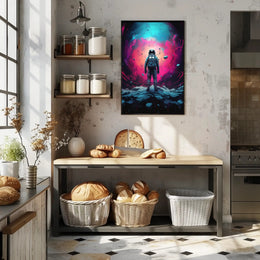 Cosmic Astronaut Adventure Art Print - Futuristic Sci-Fi Poster