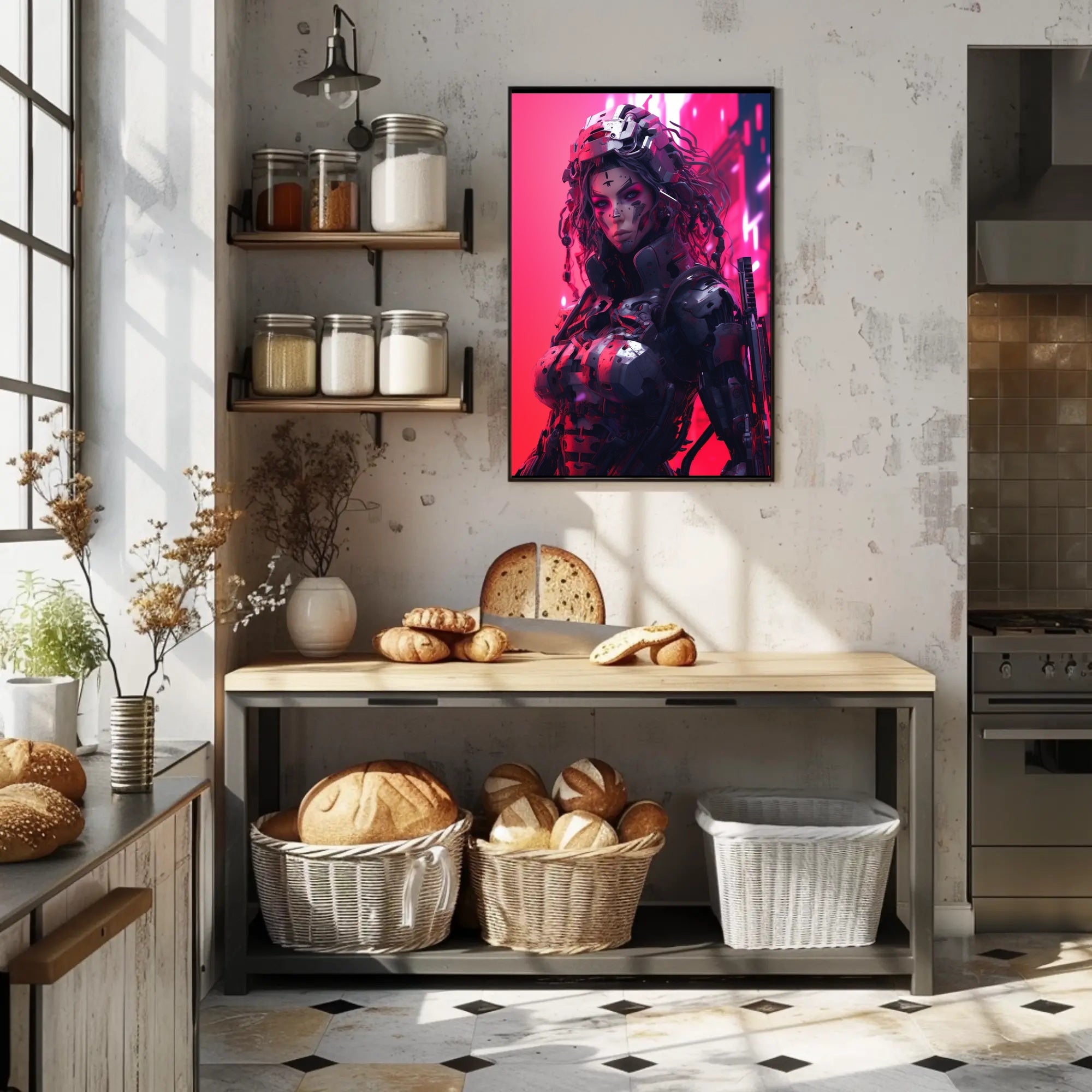 Futuristic Cyborg High-Tech Cyberpunk Poster Sci-Fi Poster