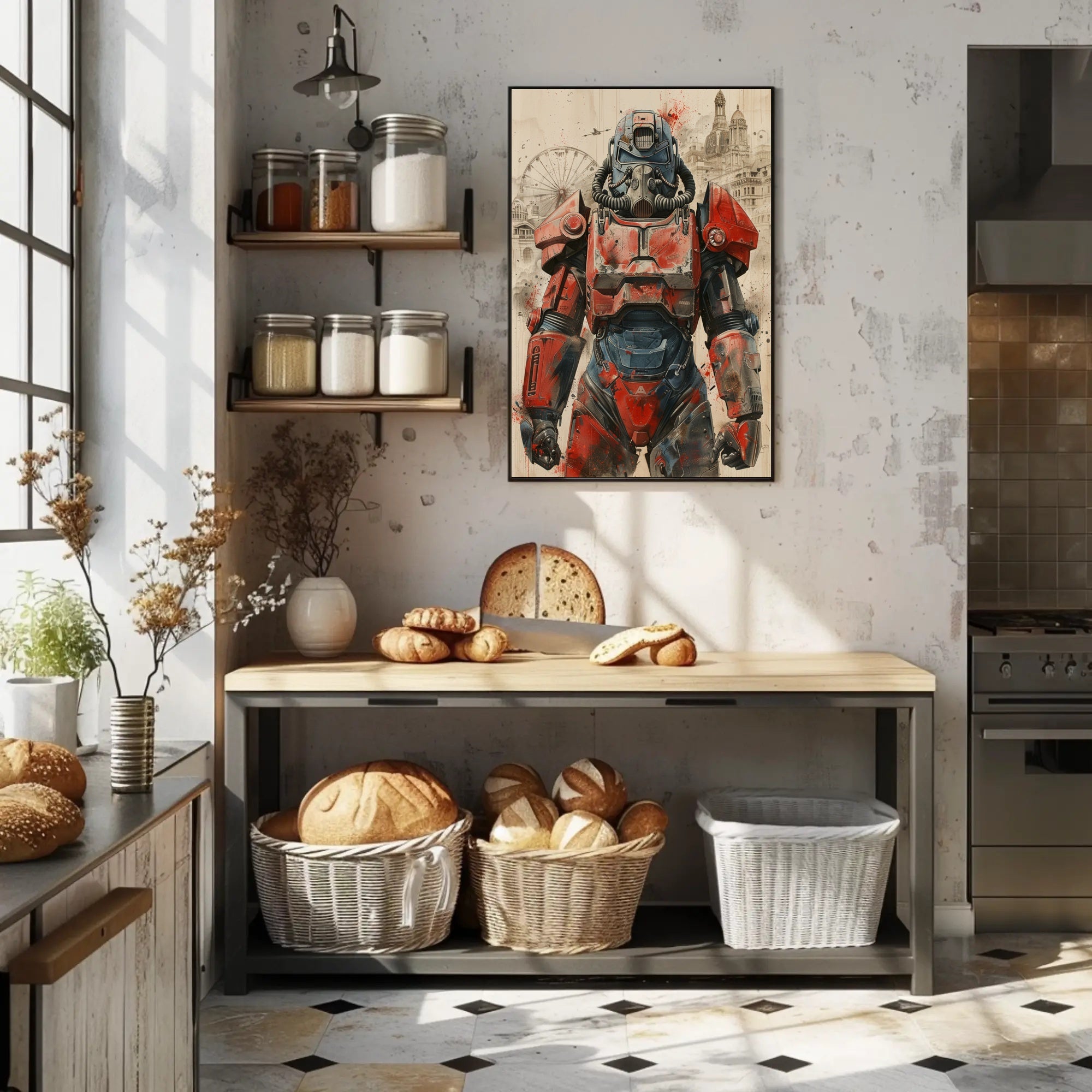 Retro-Futuristic Armor Poster PosterGoat