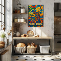 South Africa Vibrant Wildlife Poster