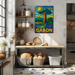 Gabon Mosaic Art Poster