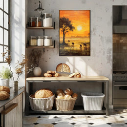 Sunset Serengeti Poster