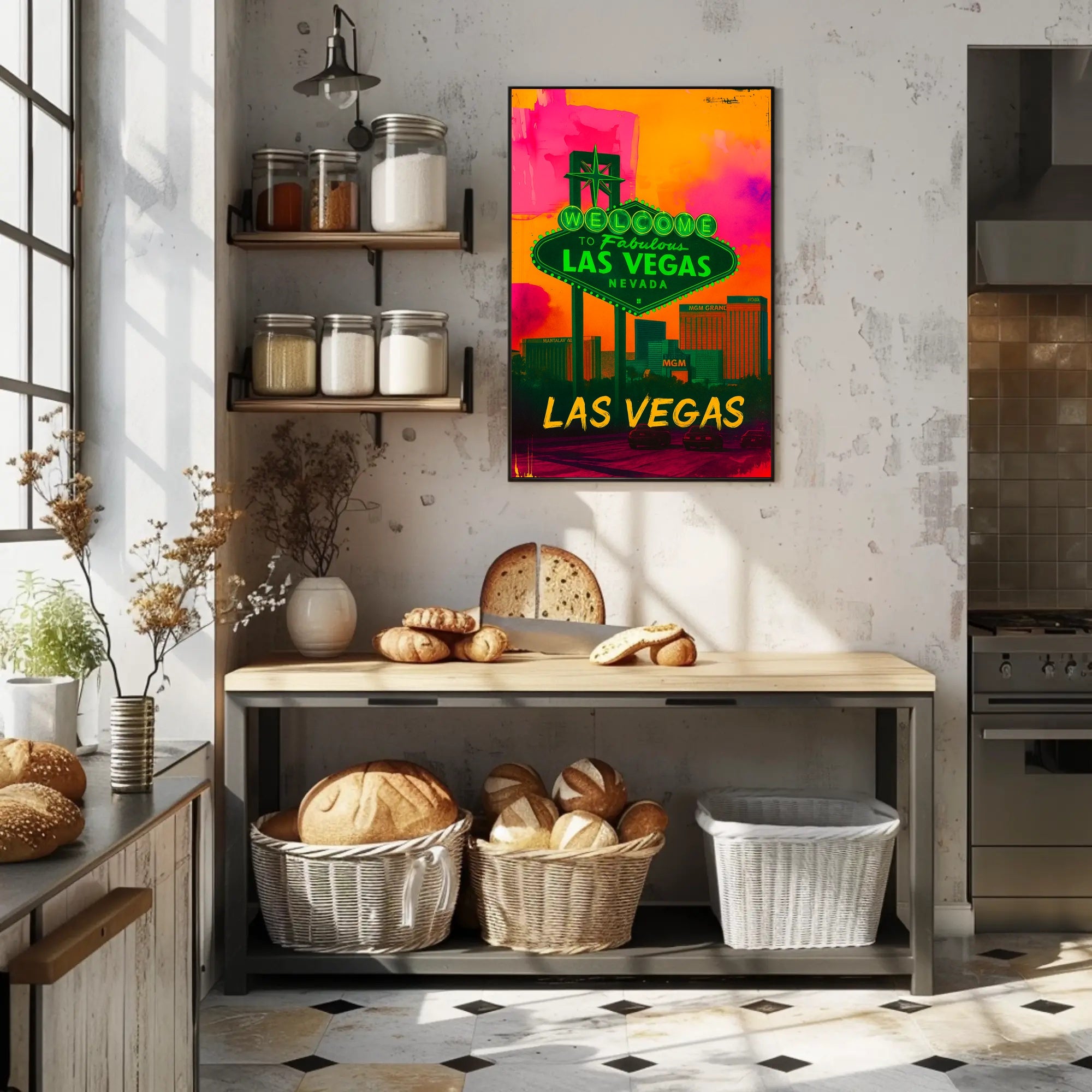 Las Vegas Skyline Pop Art Urban or Cityscape Poster