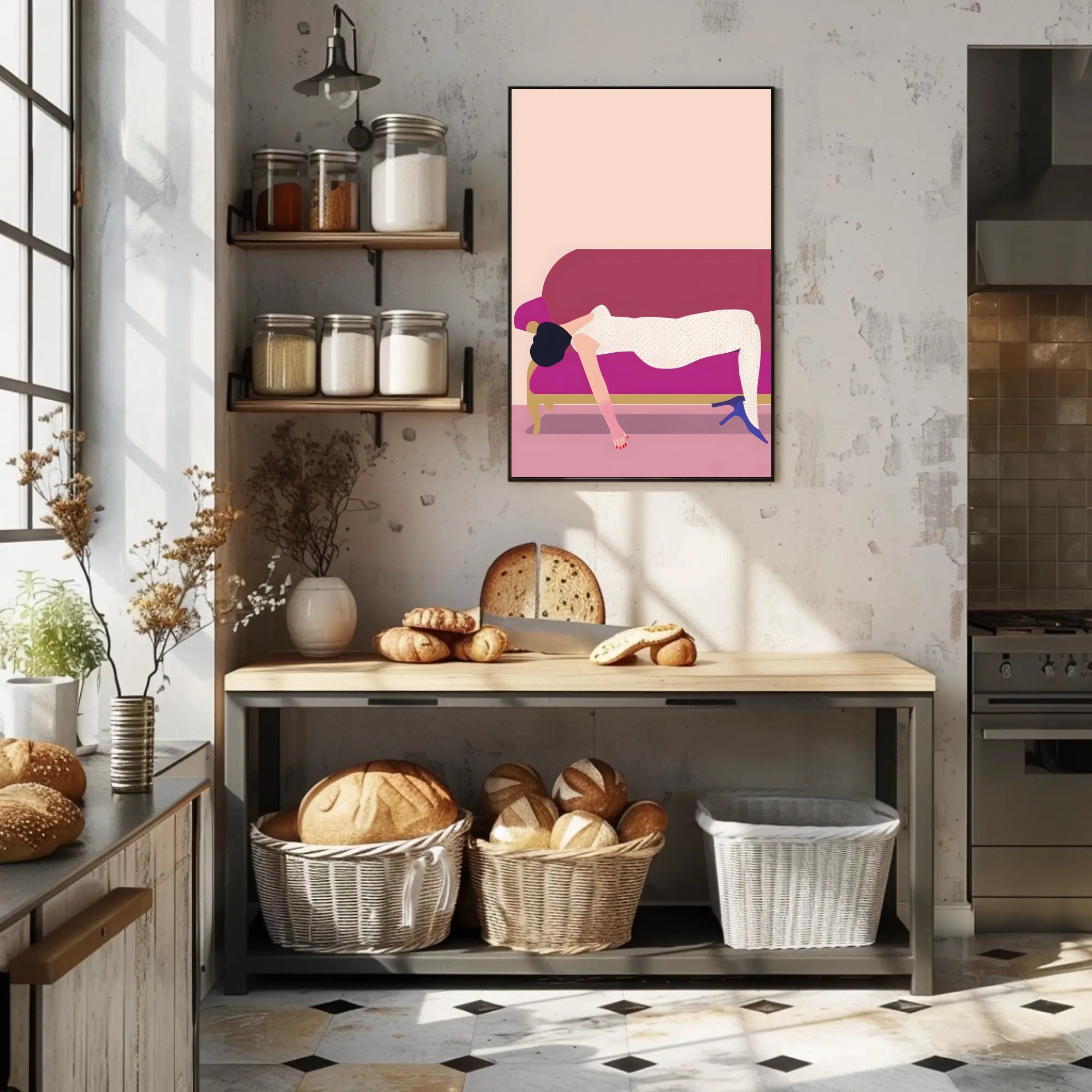 Reclined Elegance Scenic Wall Art Print for Decor