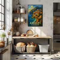 Amalfi Coast Poster Wall Art For Coastal Home Decor