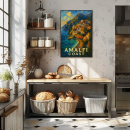 Amalfi Coast Poster Wall Art For Coastal Home Decor