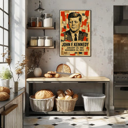 John F. Kennedy 35th President of the United States Layered paper Collage Poster