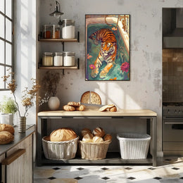 Serene Tiger in Bathtub Animal Poster PosterGoat