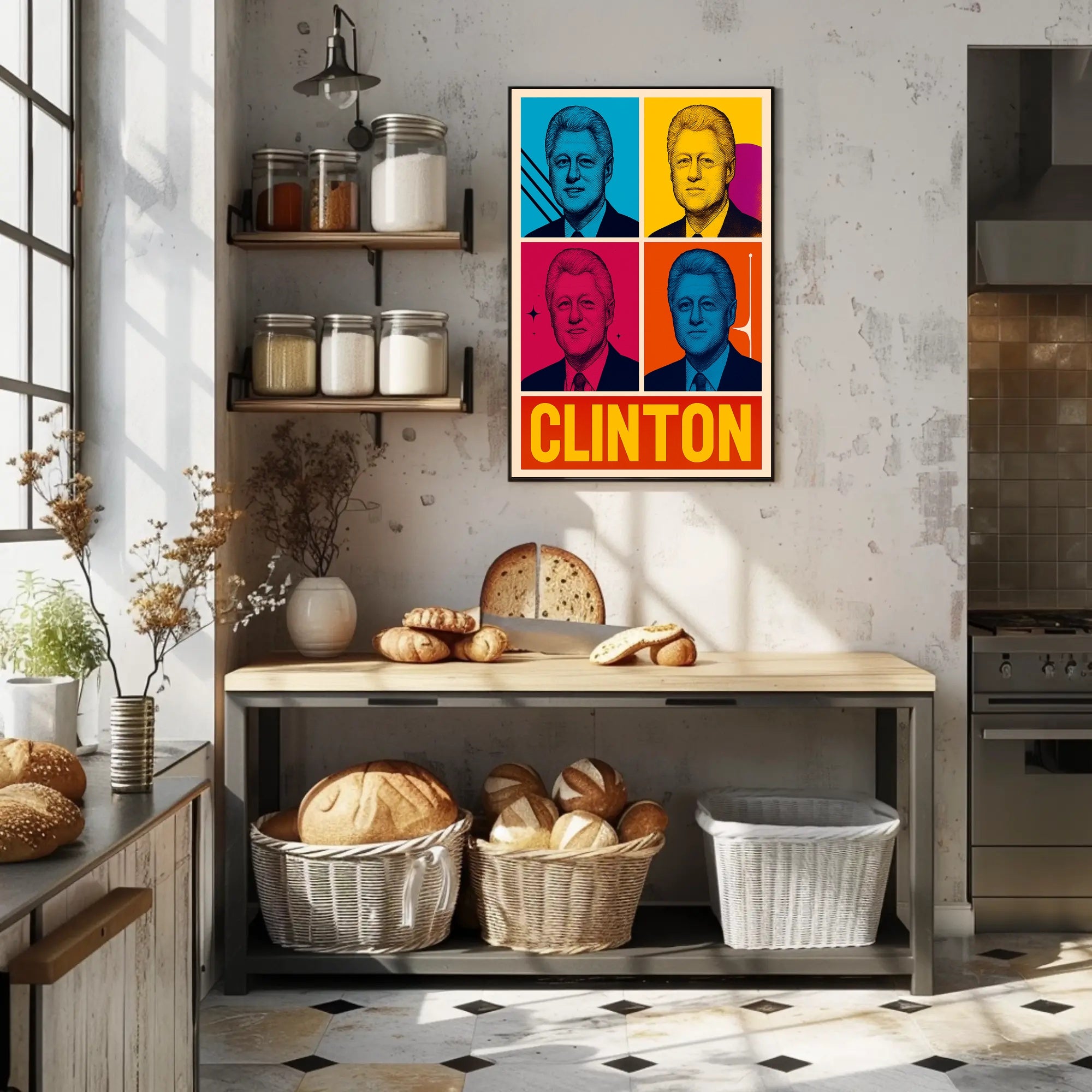 Clinton Pop Art Tribute Wall Art Print PosterGoat
