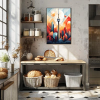 Vibrant Toronto Skyline Abstract Art Print - Abstract, Artistic Poster