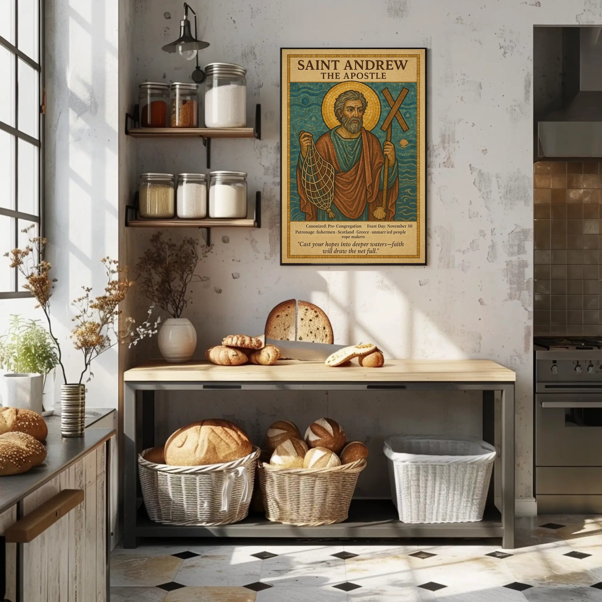 Saint Andrew Religious Icon Poster Cultural or Heritage Poster