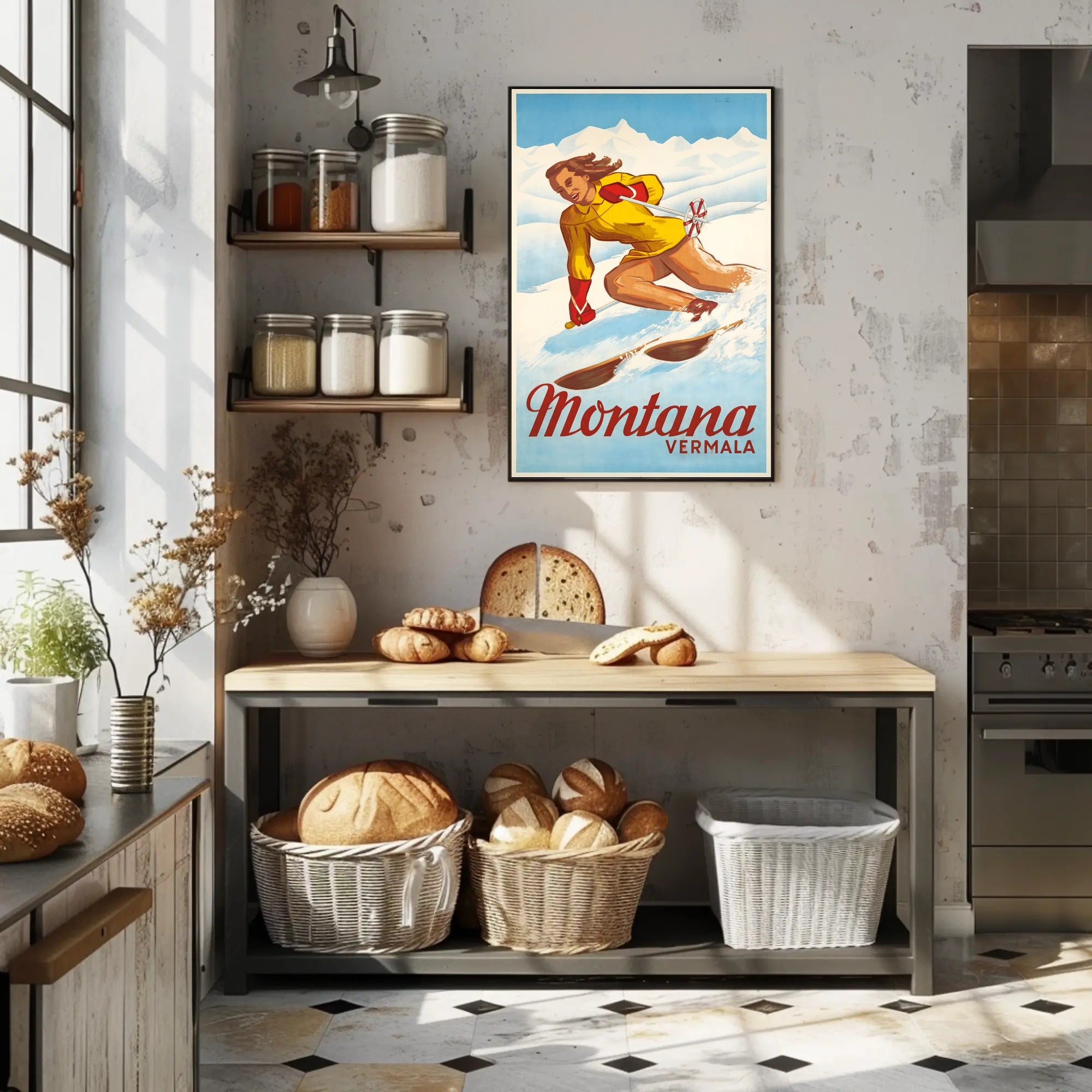 Montana Vermala Ski Resort Poster PosterGoat